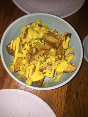 Cheesey potatoes with herbs at Teva in Rio De Janeiro