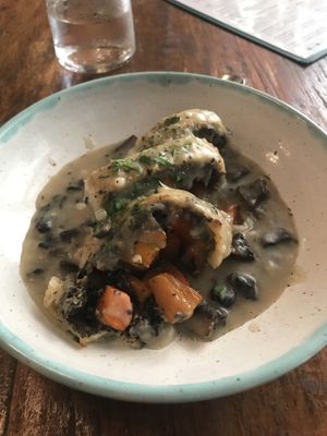 Carrot and mushroom Wellington (sorry I broke into it already)  at Teva in Rio De Janeiro