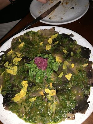 Mushroom carpaccio  at Teva in Rio De Janeiro