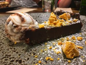 Vegan chocolate torte  at Zizzi in Bradford