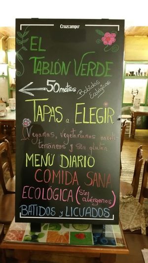 Tapas y menu ecológico at El Tablon Verde in Granada