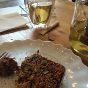 mama relax the and vegan carrot cake delicious  at Kitchen Garden in Bordeaux