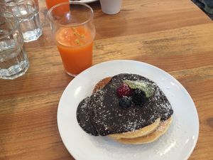 Sunday brunch pancakes  at Kitchen Garden in Bordeaux