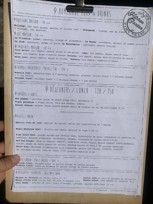 Menu at Kitchen Garden in Bordeaux