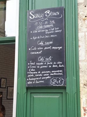 Brunch menu at Kitchen Garden in Bordeaux