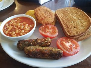 Vegan breakfast at Penny's Tearooms in Barnard Castle
