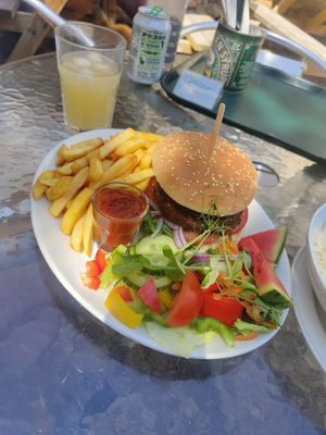 Vegan burger  at Penny's Tearooms in Barnard Castle
