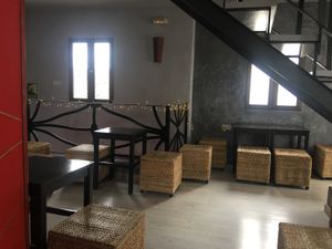 inside seating (below rooftop) at Abaco Te in Granada