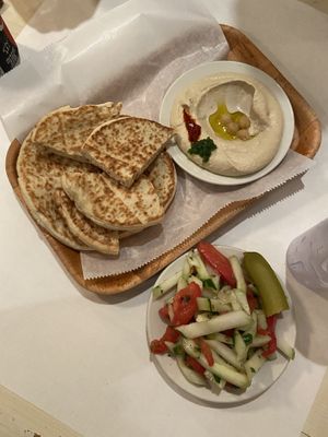 Hummus, Pita, and Israeli Salad.  at Tal's Hummus in New Orleans