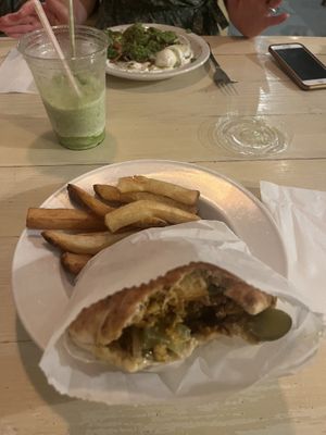 vegan shawarma pita   at Tal's Hummus in New Orleans