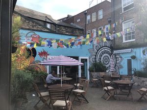 Outside sitting  at Beet Bar in Margate