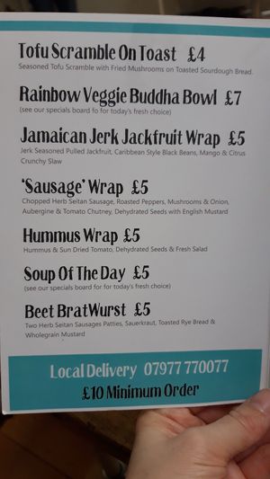 Menu January 2020 at Beet Bar in Margate