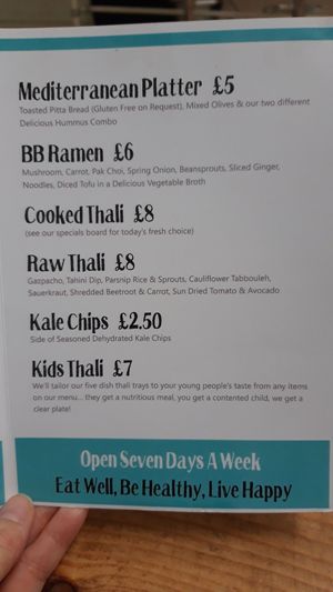 Menu January 2020 at Beet Bar in Margate