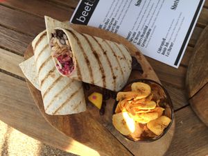 Jerk jackfruit wrap  at Beet Bar in Margate