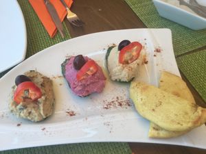 Cool Hummus  at Sea Vibe in Santorini