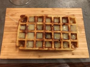 waffle with white chocolate  at The Sister in Brussels