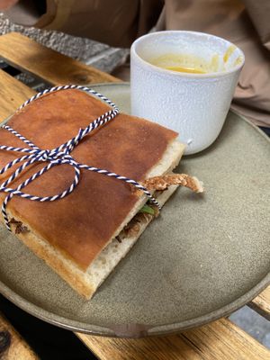 Focaccia sandwhich  at The Sister in Brussels