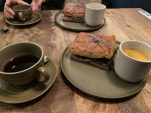 Make me smile / make them smile focaccia with pumpkin soup    at The Sister in Brussels