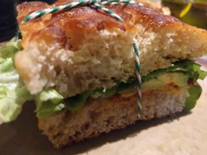 Avocado, walnuts, lettuce, and tomato. at The Sister in Brussels