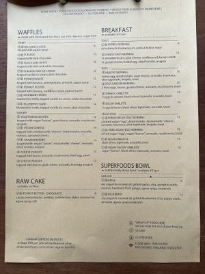 Menu  2  at The Sister in Brussels