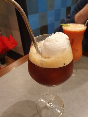 Vanilla iced coffee at The Sister in Brussels