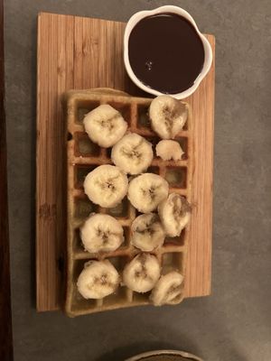 Belgium Waffle with Banana and Dark Chocolate   at The Sister in Brussels