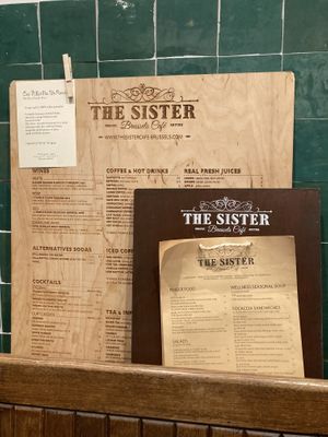 Menu   at The Sister in Brussels