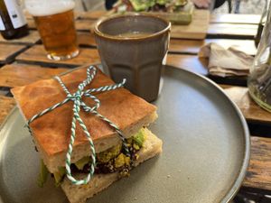 vegan focaccia  at The Sister in Brussels