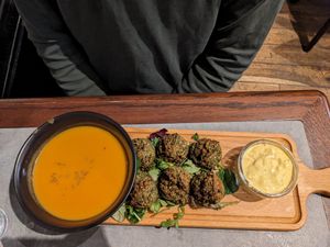 Sesame lentil falafels at The Sister in Brussels