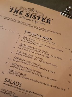 vegan options on menu at The Sister in Brussels