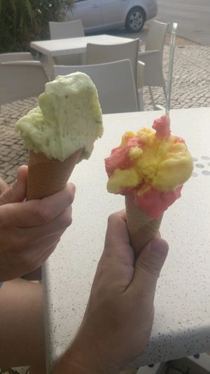 lemon. And Strawberry & Orange (with cardemon) at Gelateria Alice in Sagres