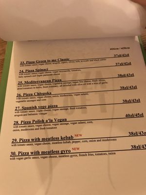 Menu 3 at Pizza Loft in Krakow