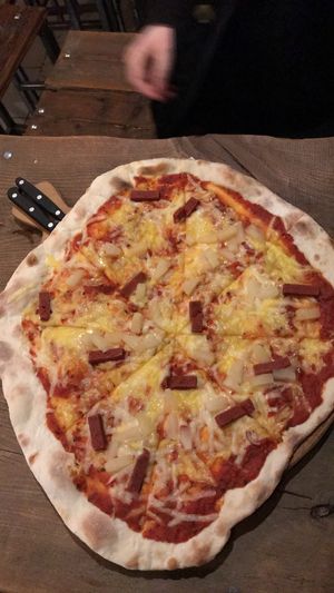 Vegan Hawaiian pizza  at Pizza Loft in Krakow