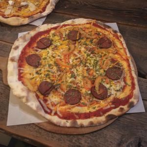 Vegan Salami and Bears Garlic Pizza at Pizza Loft in Krakow
