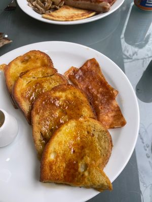 Vegan French toast  at Rose & Grant's in Glasgow