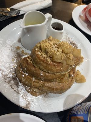 Vegan Apple Crumble French Toast  at Rose & Grant's in Glasgow