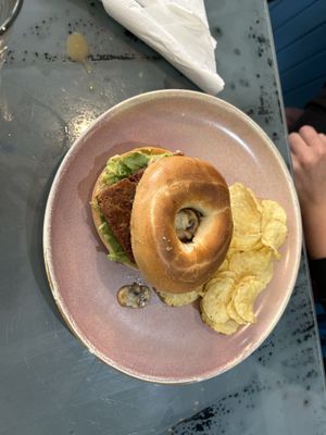 Vegan bagle  at Rose & Grant's in Glasgow