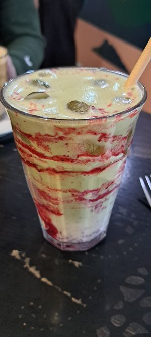 Special: matcha, berry, soya milk drink at Rose & Grant's in Glasgow