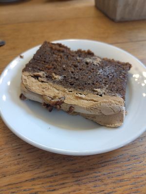 Pecan cake at The Old Electric Shop in Hay-on-wye