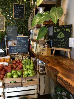 Lots of fresh juice options  at We Farm in Amman