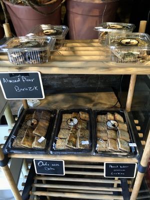 Bars and cookies that looked vegan but not labelled as such  at We Farm in Amman