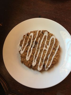 Vegan maple oatmeal cookie at Agora Downtown Coffee Shop in Fredericksburg