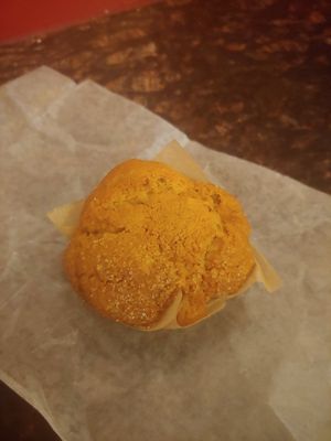 Vegan Pumpkin Muffin at Agora Downtown Coffee Shop in Fredericksburg