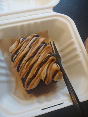 Vegan dark chocolate mocha cake at Agora Downtown Coffee Shop in Fredericksburg