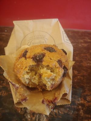 Blueberry muffin at Agora Downtown Coffee Shop in Fredericksburg