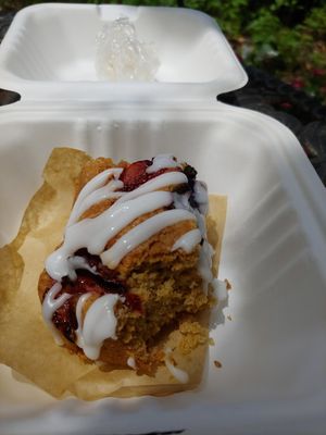 Berries and Lemon Cake at Agora Downtown Coffee Shop in Fredericksburg
