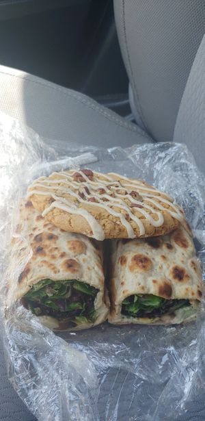 Cookie and garden wrap at Agora Downtown Coffee Shop in Fredericksburg