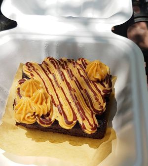 Dark chocolate peanut butter cake at Agora Downtown Coffee Shop in Fredericksburg