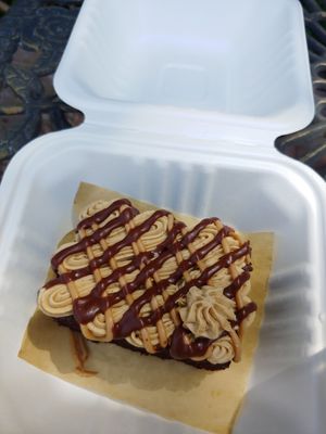 Mocha cake at Agora Downtown Coffee Shop in Fredericksburg