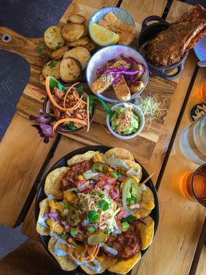 Nachos and “The Lot" at Particle Cafe in Avondale Heights